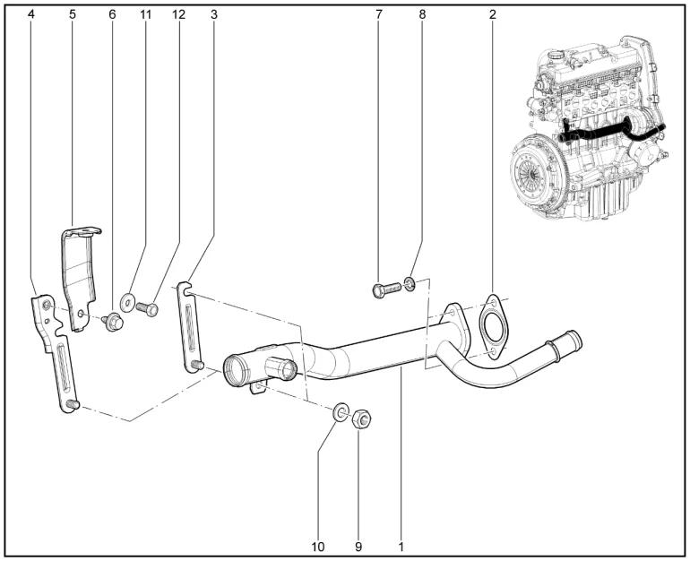 Труба подводящая насоса водяного (дв. 8 кл.)