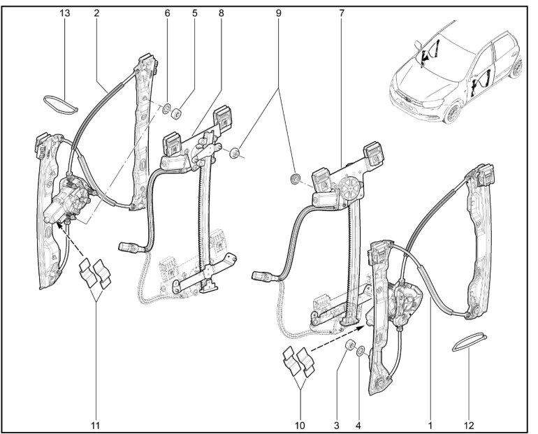 Электростеклоподъемники передних дверей