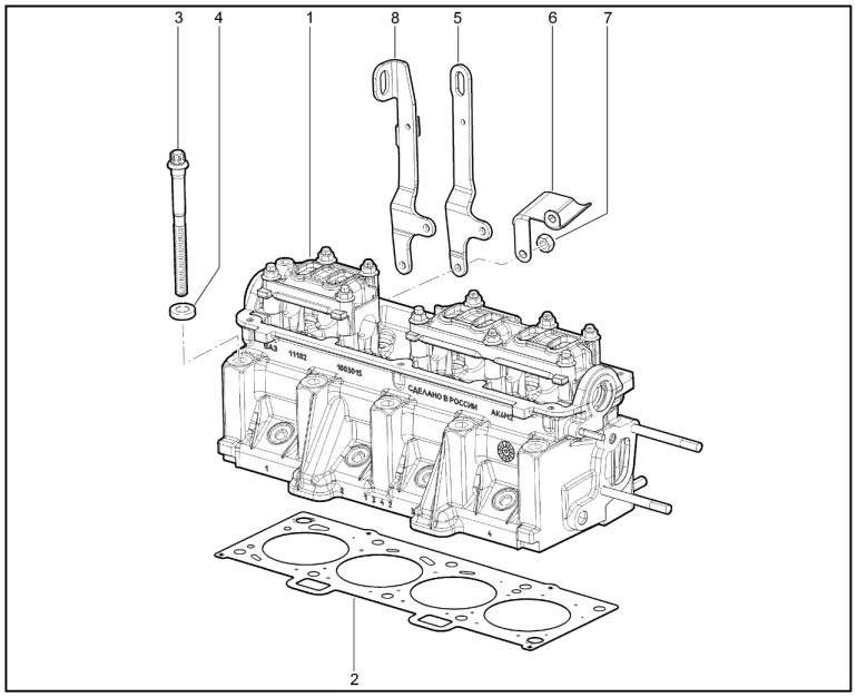 Головка блока цилиндров в сборе (дв. 11182,11184)