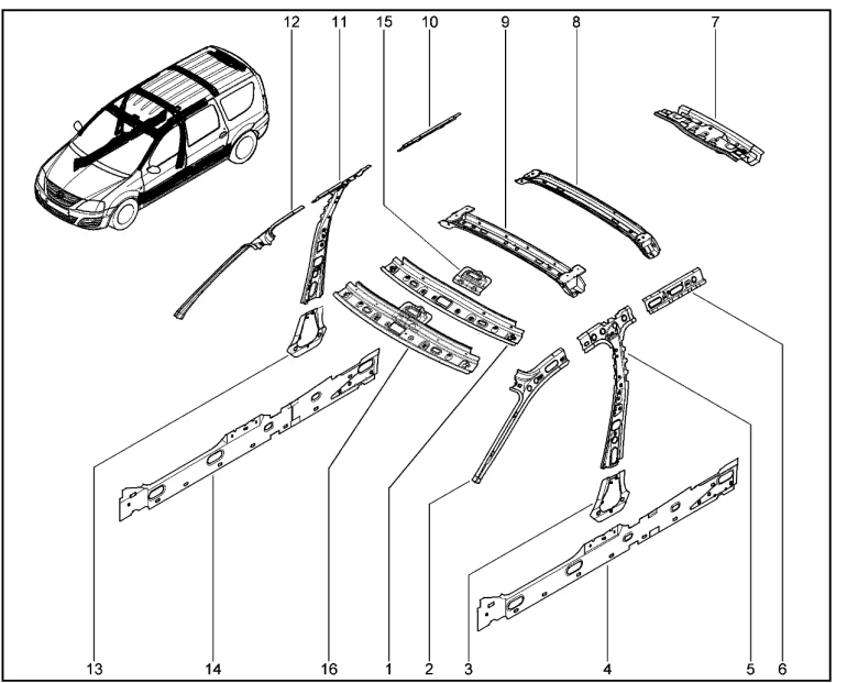 Элементы кузова внутренние