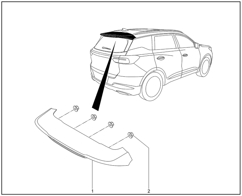 Спойлер для XCITE X-Cross 8, Chery Tiggo 8 Pro