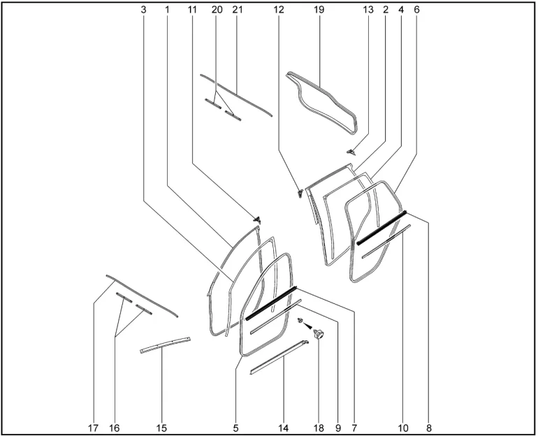 Уплотнители для XCITE X-Cross 7, Chery Tiggo 7 Pro