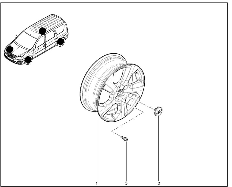 Диск колеса (литой)15" Гранит