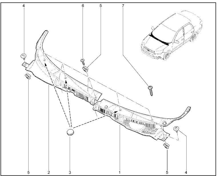 Накладка рамы ветрового окна (FL) с 30.07.2018