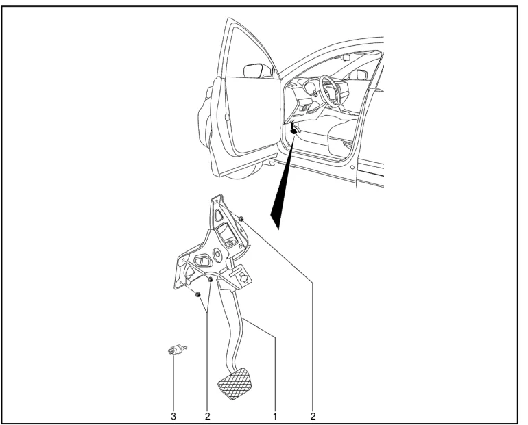 Педаль тормоза в сборе для XCITE X-Cross 7, Chery Tiggo 7 Pro