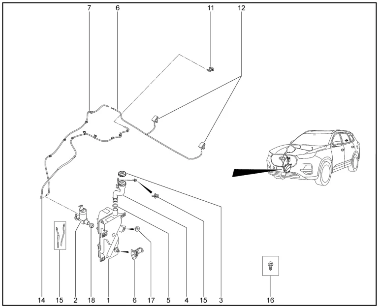 Омыватель для XCITE X-Cross 8, Chery Tiggo 8 Pro