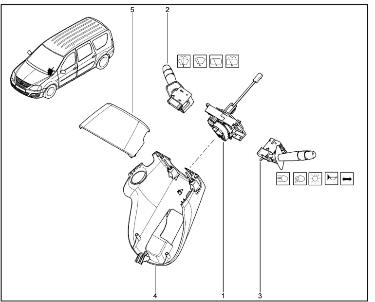 Модуль подрулевых переключателей