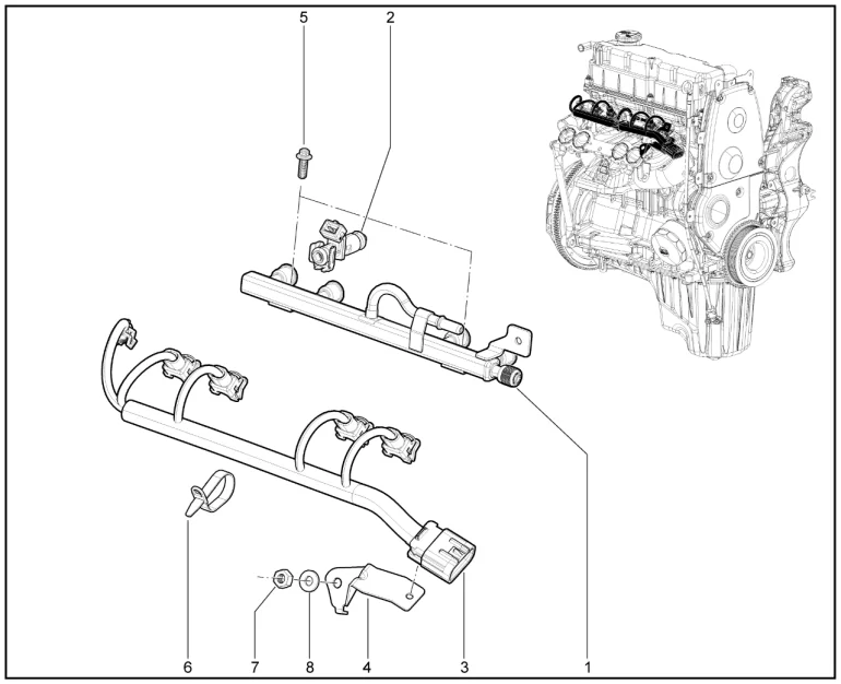 Рампа топливная (дв.1,8л. - P3P)