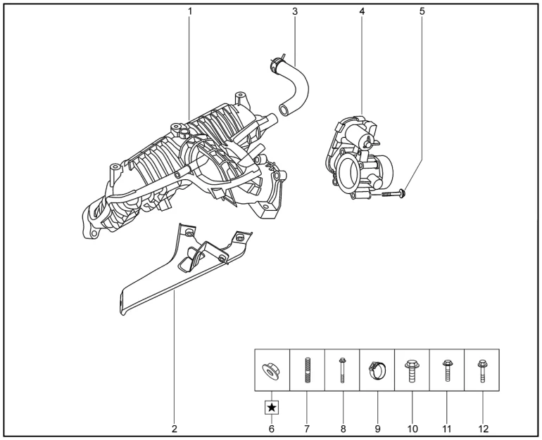 Модуль впуска, патрубок дроссельный для XCITE X-Cross 8, Chery Tiggo 8 Pro
