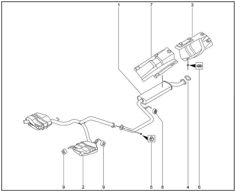 Глушитель основной (передний привод TR4X2) для XCITE X-Cross 8, Chery Tiggo 8 Pro