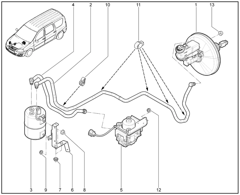 Усилитель тормозов вакуумный (E-Largus)