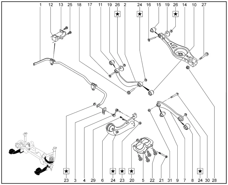 Рычаги задней подвески для XCITE X-Cross 8, Chery Tiggo 8 Pro
