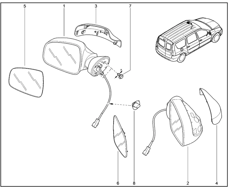 Зеркала заднего вида наружные с электроприводом