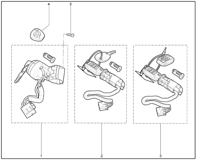 Комплект выключателя зажигания, ключ с ПДУ (FL)