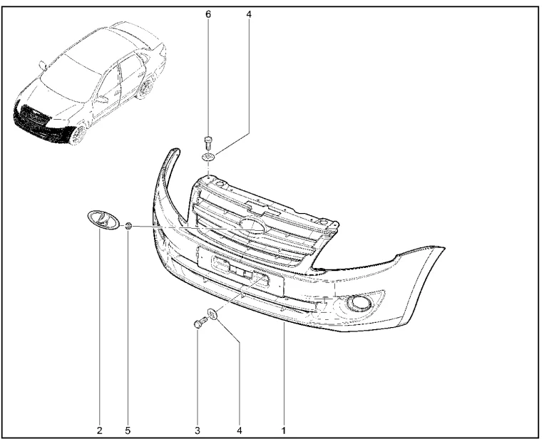 Бампер передний в сборе с ПТФ до 30.07.2018