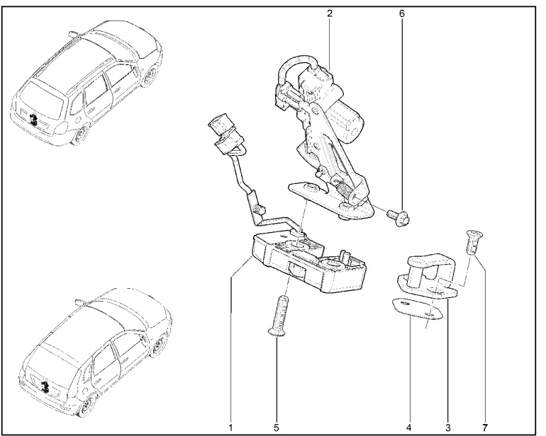 Замок двери задка, фиксаторы (хэтчбек, универсал)