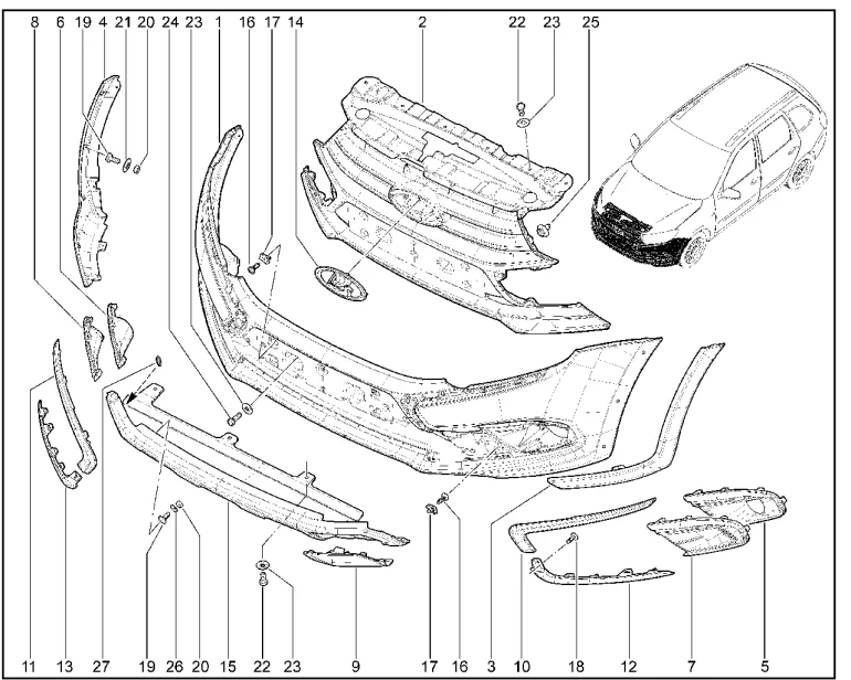 Бампер передний (Cross)
