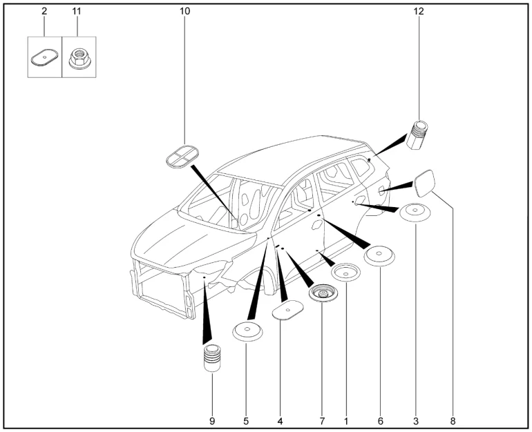 Заглушки для XCITE X-Cross 8, Chery Tiggo 8 Pro