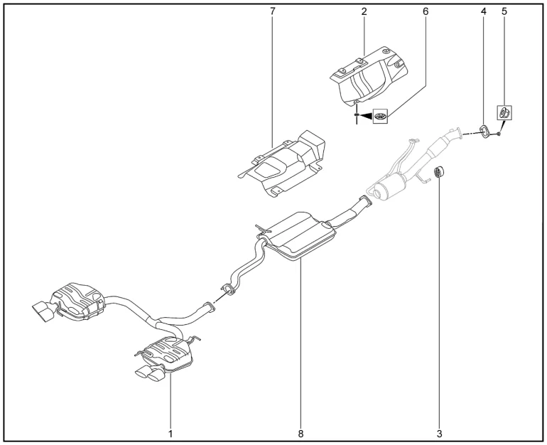 Глушитель основной (полный привод TR4X4) для XCITE X-Cross 8, Chery Tiggo 8 Pro