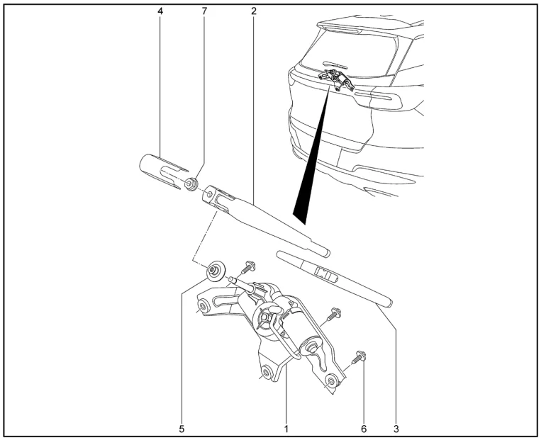 Стеклоочиститель заднего стекла для XCITE X-Cross 7, Chery Tiggo 7 Pro