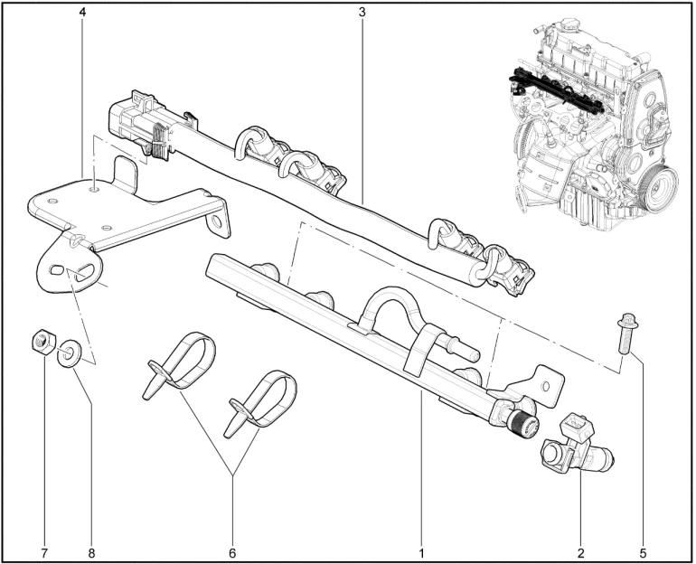 Рампа топливная (P3M-11182)(XGE,XGF)