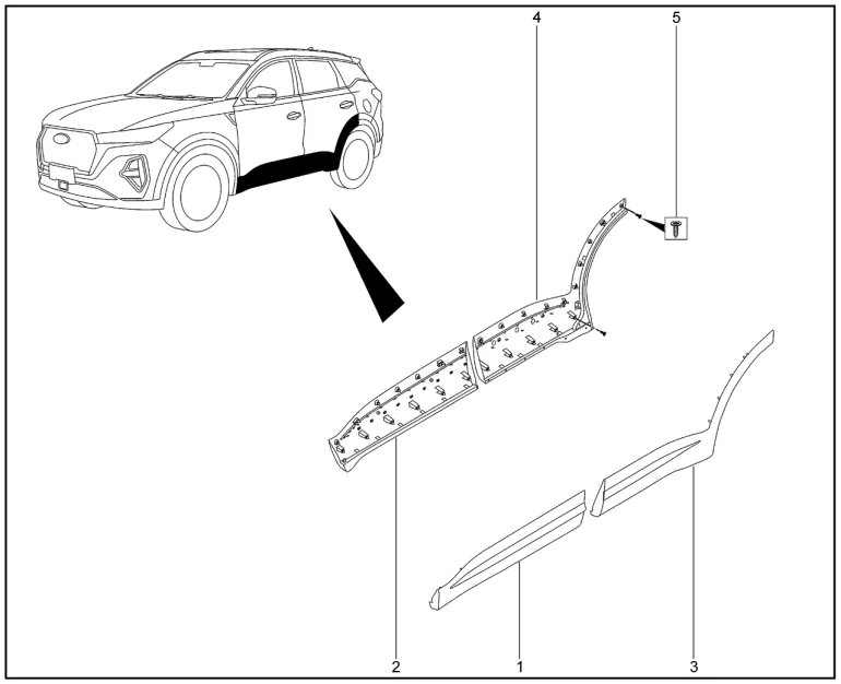 Молдинги дверей для XCITE X-Cross 7, Chery Tiggo 7 Pro