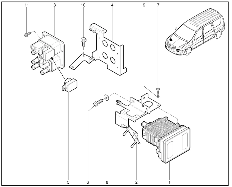 Отопитель (деталировка) для E-Largus