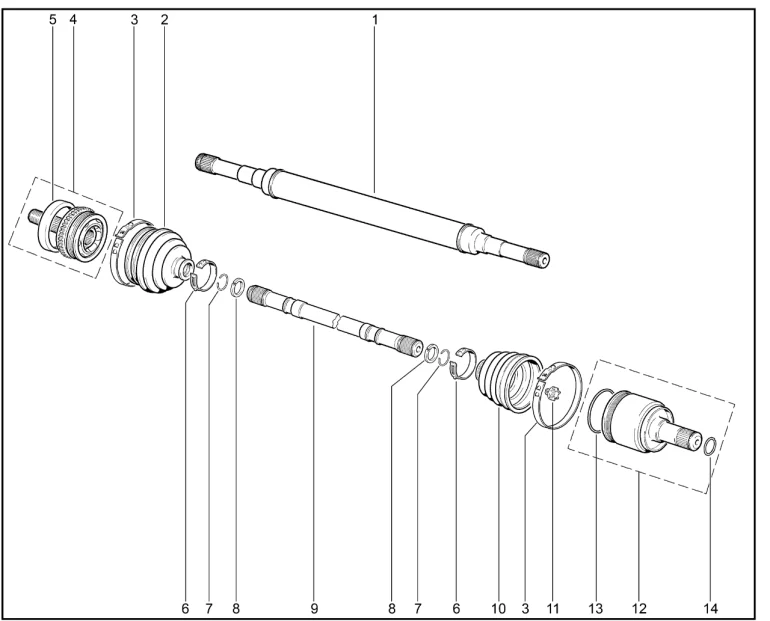 Привод передних колес (BVM5,BVR5)(деталировка)