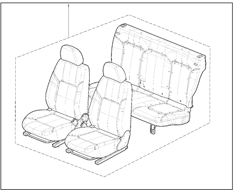 Комплект сидений (без подголовников второго ряда)