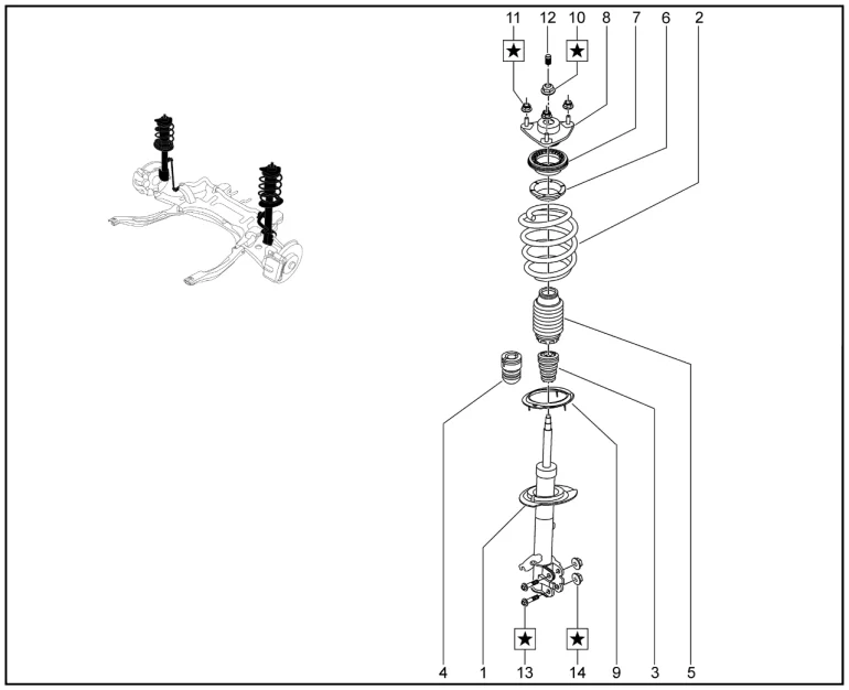 Амортизатор передней подвески для XCITE X-Cross 8, Chery Tiggo 8 Pro