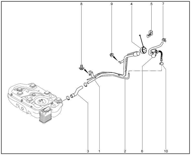 Труба наливная (передний привод TR4X2) для XCITE X-Cross 8, Chery Tiggo 8 Pro