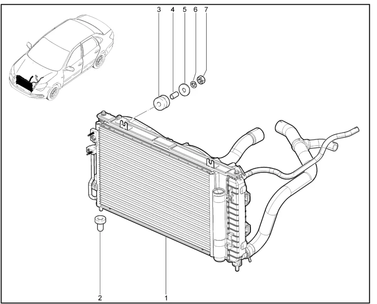 Радиатор охлаждения двигателя (BVR5)