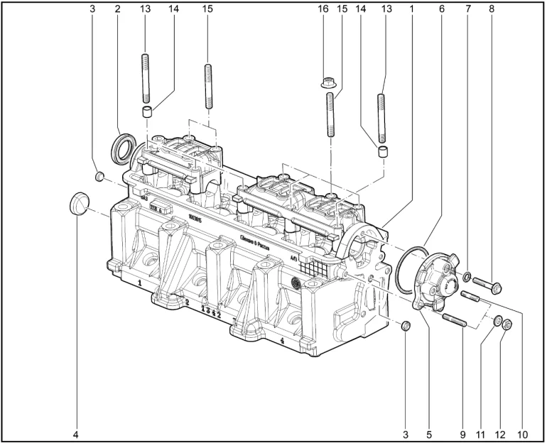 Головка блока цилиндров (деталировка)(Р3М-11186)