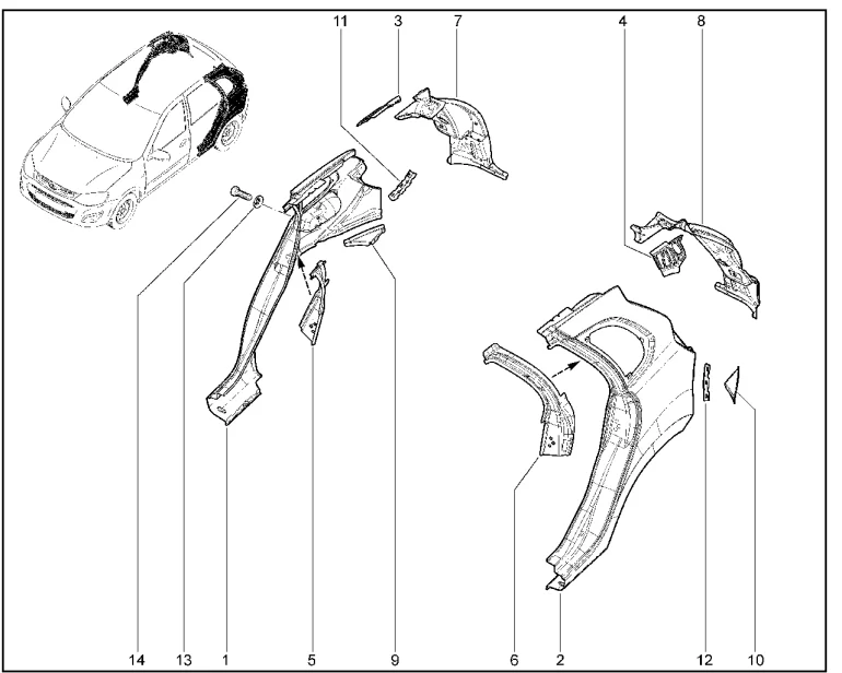 Крылья задние (хэтчбек)