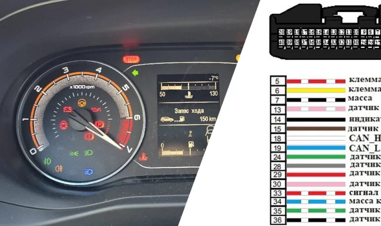 Схема распиновки комбинации приборов Lada Iskra