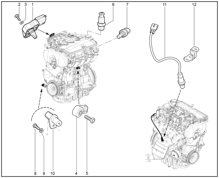 Датчики управления двигателем (P3M,P3P,P4M,P4P)