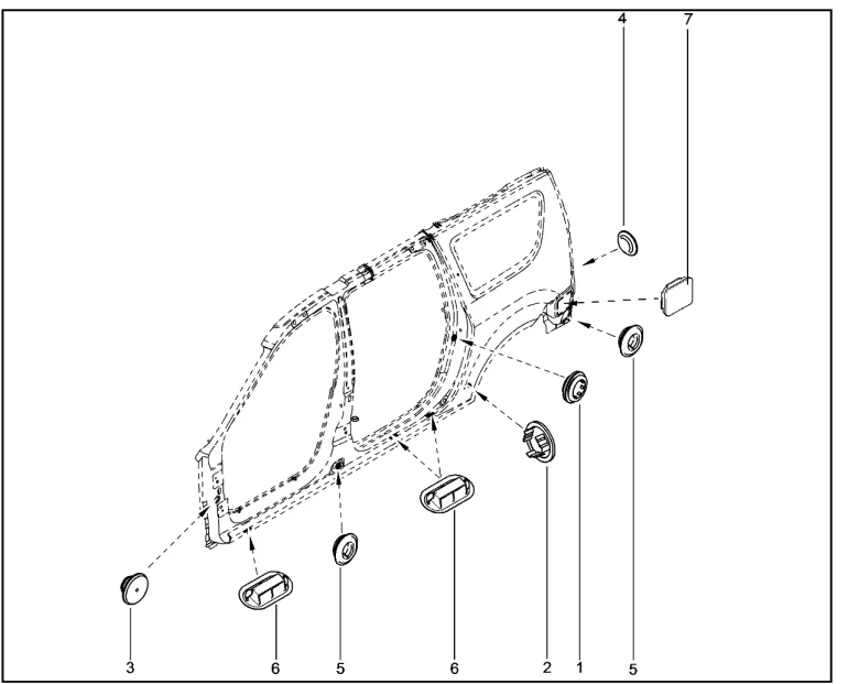 Заглушки боковой панели кузова
