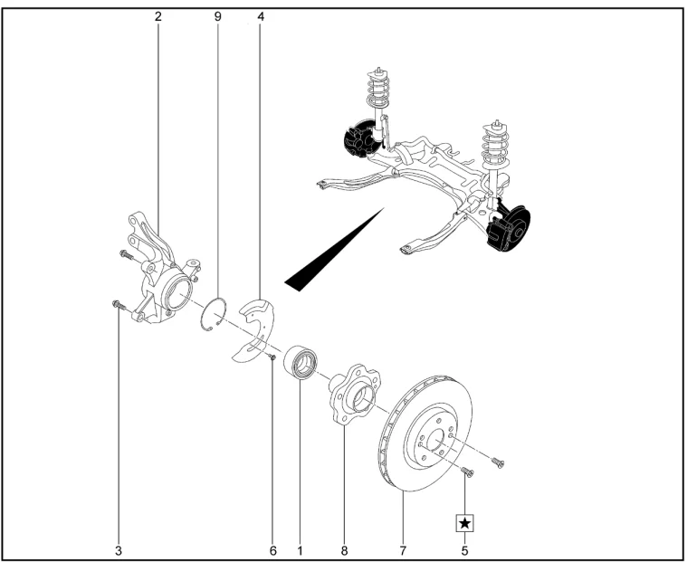 Ступица колеса переднего, диск переднего тормоза для XCITE X-Cross 7, Chery Tiggo 7 Pro
