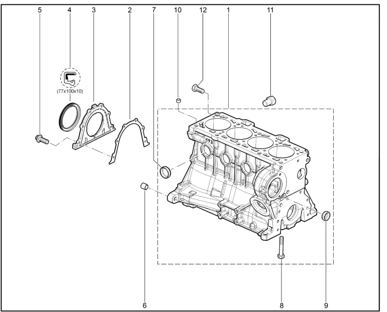 Блок цилиндров (P3M,P4M,P4P,P3P)