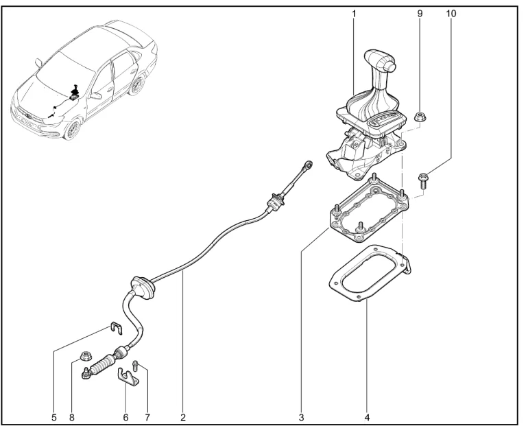 Привод механизма выбора передач (BVA4)