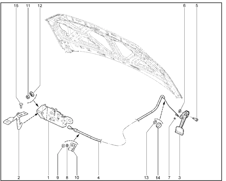 Привод открытия капота (FL) с 30.07.2021