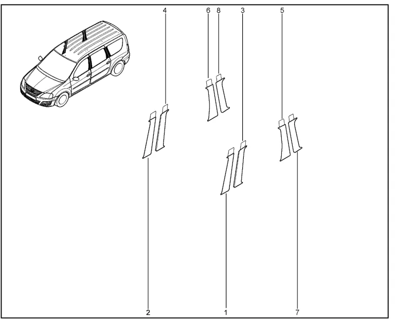 Накладки стоек дверей