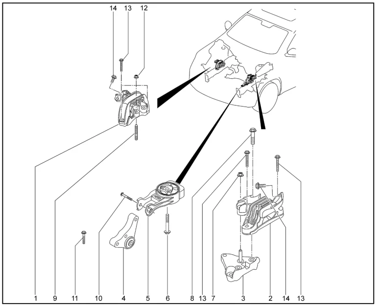 Подвеска двигателя для XCITE X-Cross 7, Chery Tiggo 7 Pro
