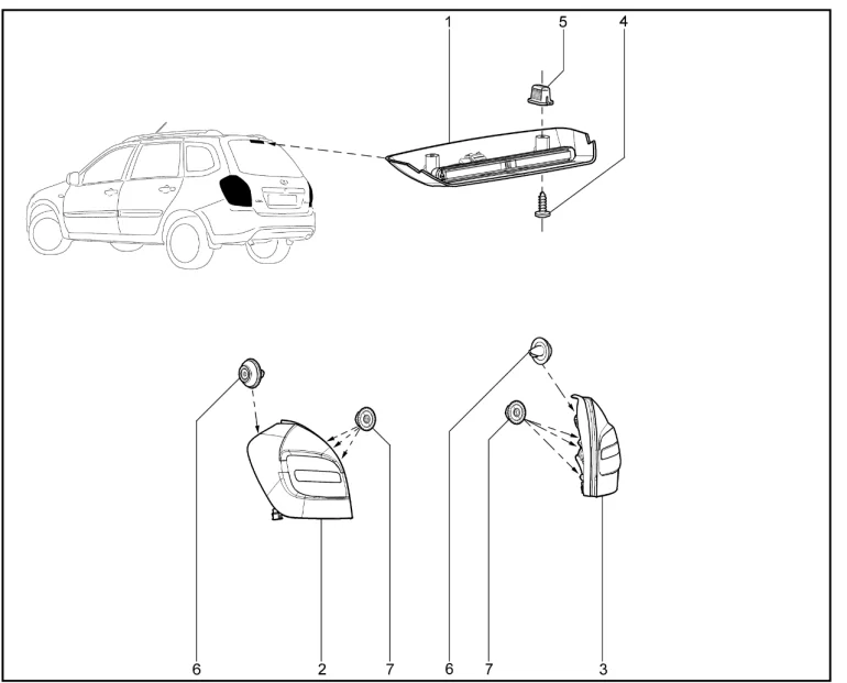 Фонари задние (универсал)