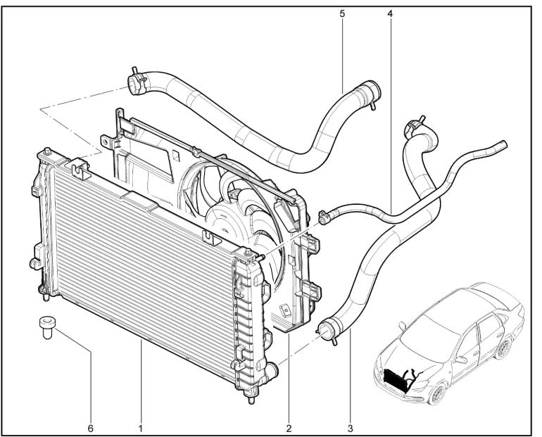 Радиатор охлаждения двигателя (без КУ)(с 22.09.2022)(деталировка)