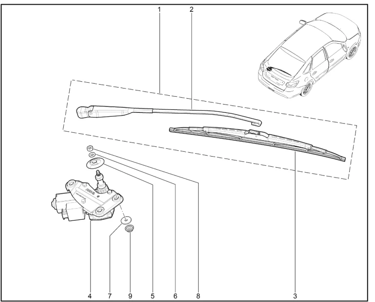 Стеклоочиститель задний (лифтбек)