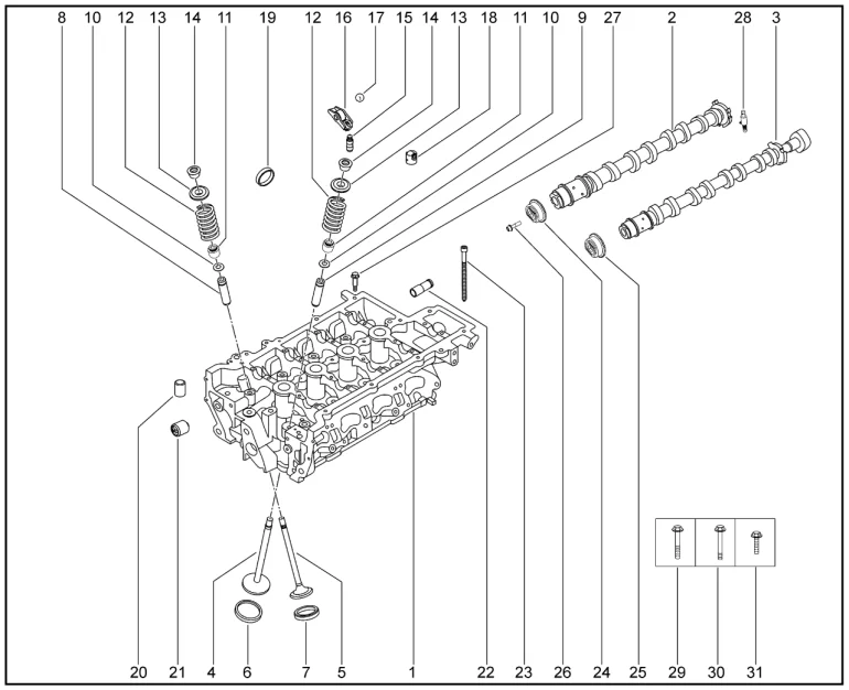 Головка блока цилиндров, распредвалы, клапаны для XCITE X-Cross 8, Chery Tiggo 8 Pro