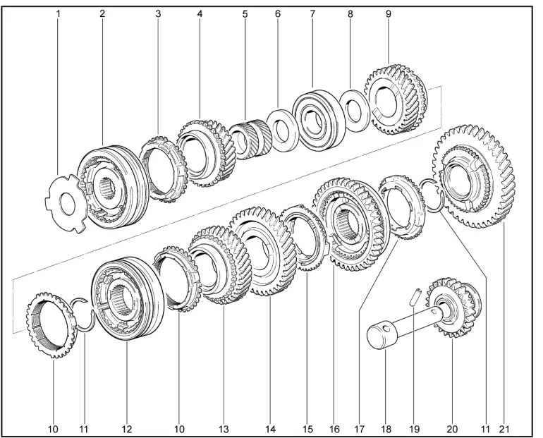 Шестерни коробки передач (2181)(до FL)