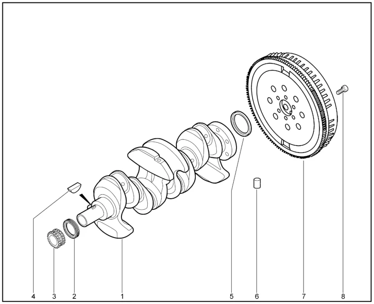 Вал коленчатый, маховик для XCITE X-Cross 8, Chery Tiggo 8 Pro