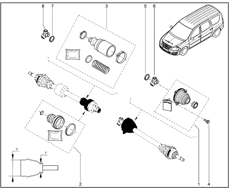Комплекты чехлов внутренних шарниров (К4М,К7М)